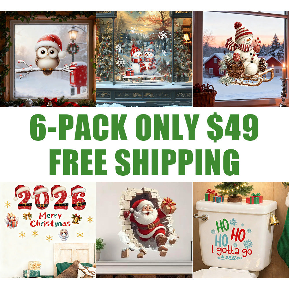 Santa 3D Breakthrough Wall Sticker – Removable Christmas Vinyl Decor