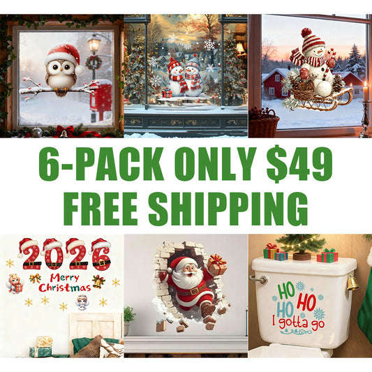 Santa 3D Breakthrough Wall Sticker – Removable Christmas Vinyl Decor