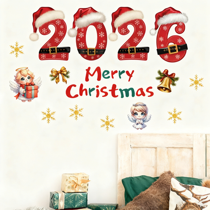 Santa 3D Breakthrough Wall Sticker – Removable Christmas Vinyl Decor