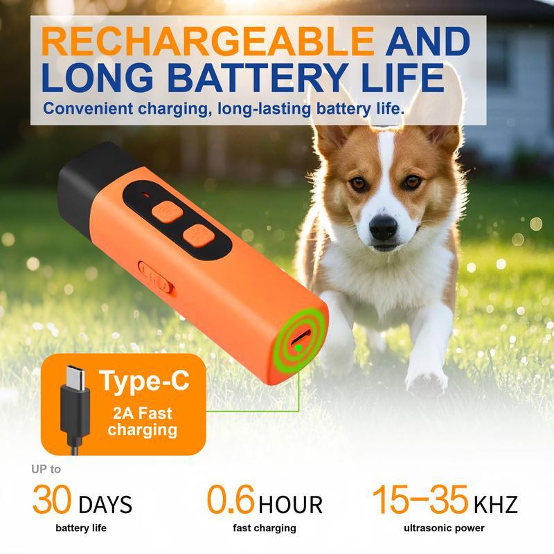 Rechargeable Ultrasonic Dog Bark Control Device with LED Flashlight