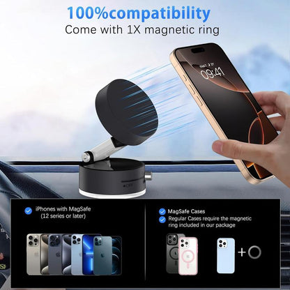 2025 Vacuum Magnetic Phone Mount – Foldable Double-Sided Suction Holder for Any Phone