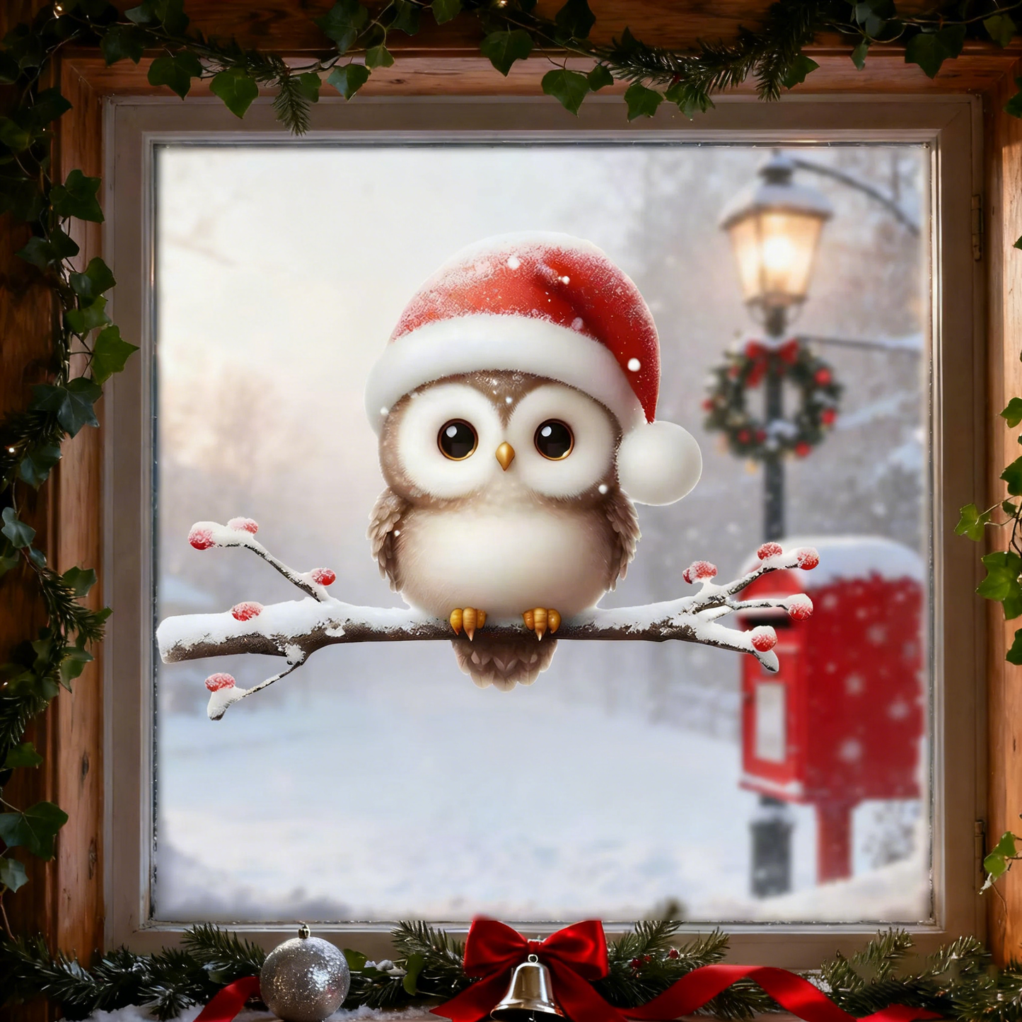 Santa 3D Breakthrough Wall Sticker – Removable Christmas Vinyl Decor