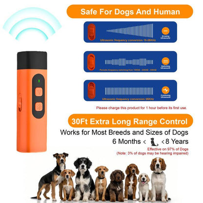 Rechargeable Ultrasonic Dog Bark Control Device with LED Flashlight