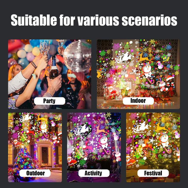 LED Holiday Projection Lamp – USB Powered, 16 Dynamic Patterns