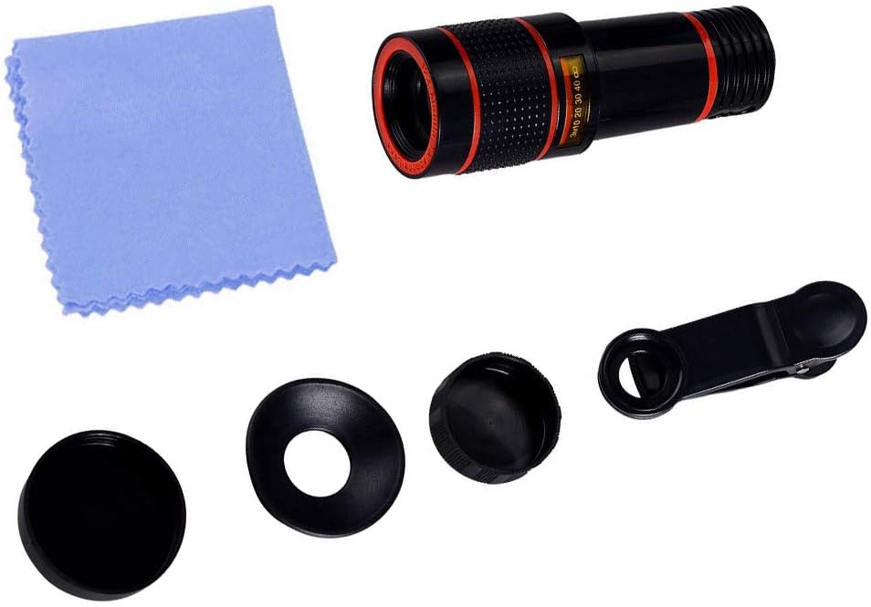 12X HD Telephoto Clip-On Phone Camera Lens & Monocular