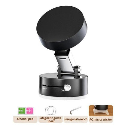 2025 Vacuum Magnetic Phone Mount – Foldable Double-Sided Suction Holder for Any Phone