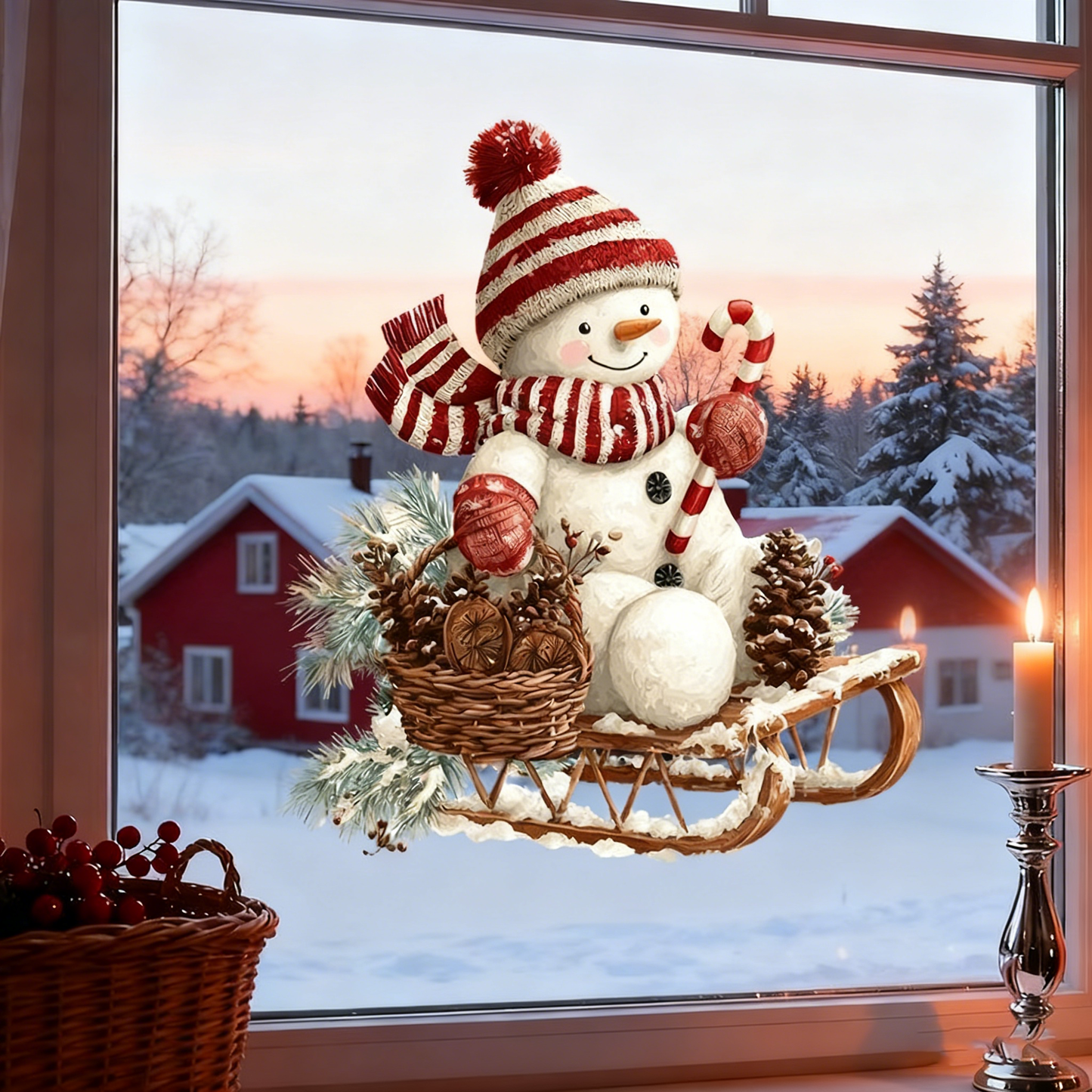 Santa 3D Breakthrough Wall Sticker – Removable Christmas Vinyl Decor