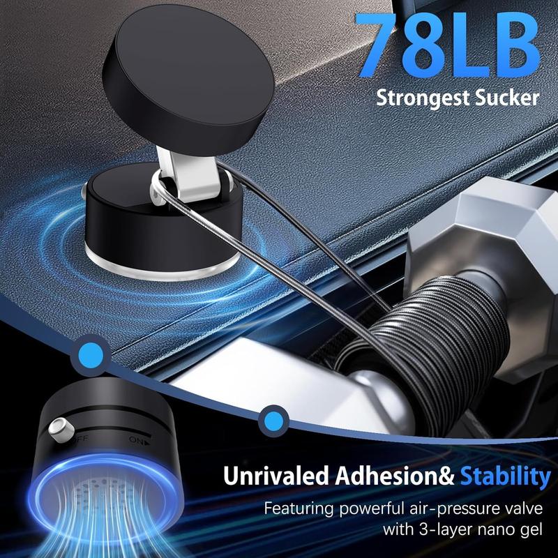 2025 Vacuum Magnetic Phone Mount – Foldable Double-Sided Suction Holder for Any Phone