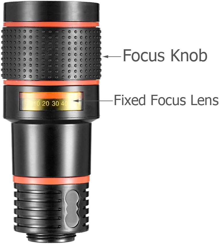 12X HD Telephoto Clip-On Phone Camera Lens & Monocular