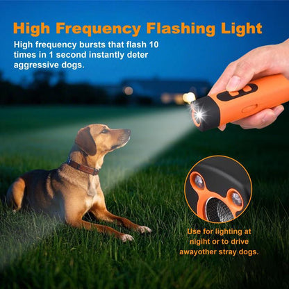 Rechargeable Ultrasonic Dog Bark Control Device with LED Flashlight