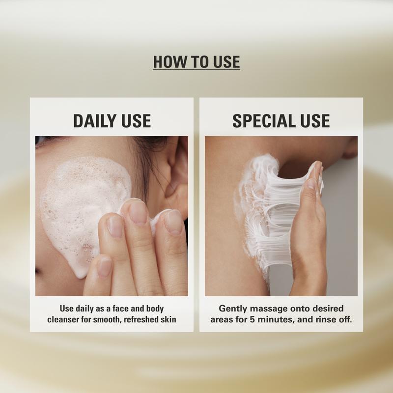 Korean Rice Brightening & Hydrating Wash-Off Face & Body Mask | Gentle Exfoliating, Glow & Smooth Skin Care Lightweight Moisturizing Radiant Sensitive Skin